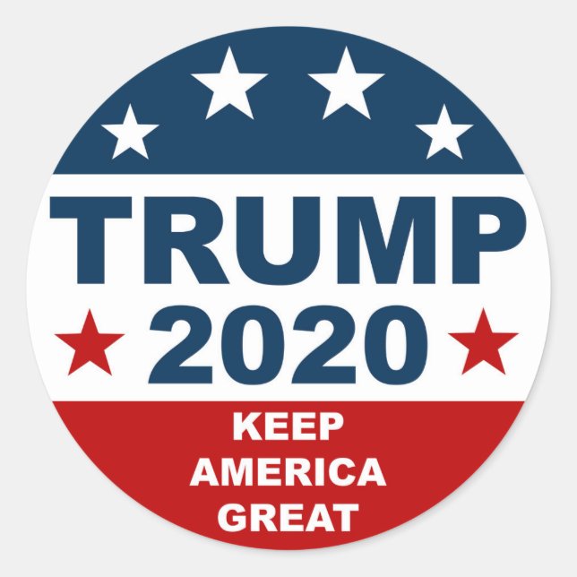 Sticker Rond Donald Trump 2020 Gardez l'Amérique grande (Devant)