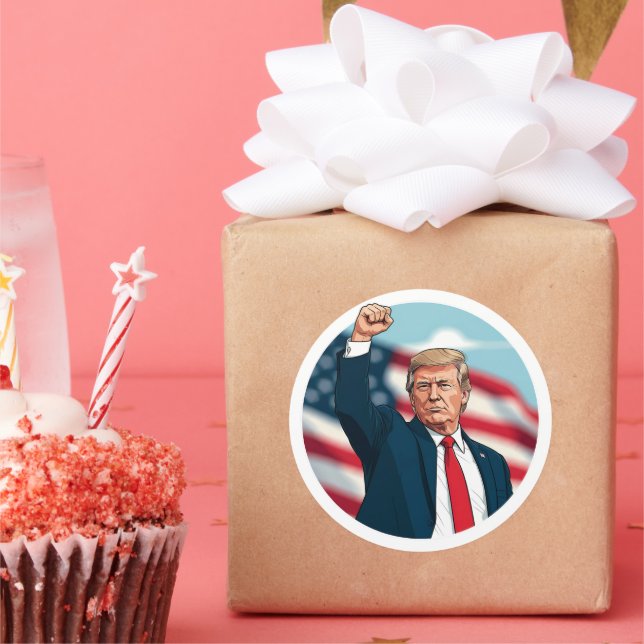 Sticker Rond Donald Trump 2024 (Fête)