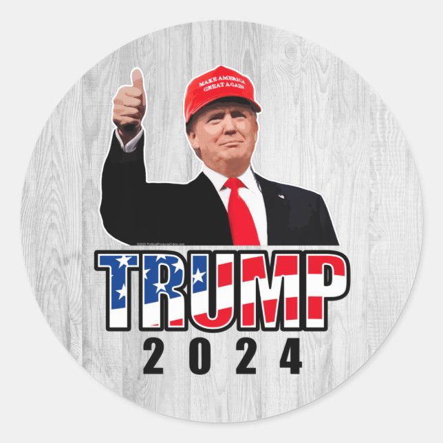 Sticker Rond Donald Trump 2024 (Devant)