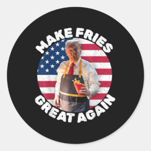 Sticker Rond Donald Trump 2024 France Fry - Make French Fries G