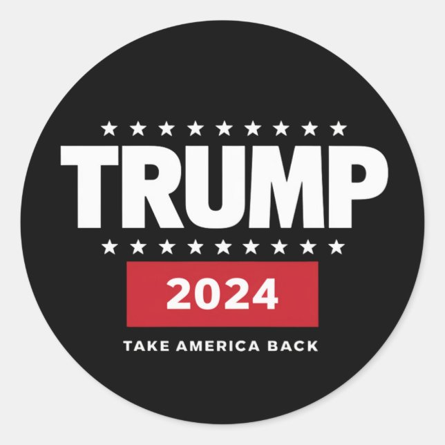 Sticker Rond Donald Trump 2024 redonne l'élection américaine (Devant)