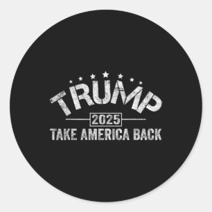 Sticker Rond Donald Trump 2025 Reprendre l'Amérique 4 juillet E