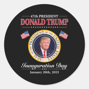 Sticker Rond Donald Trump 47e inauguration du président en 2025