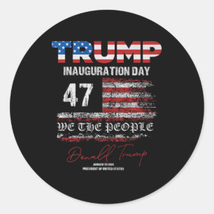 Sticker Rond Donald Trump 47e président 2025 Inauguration États