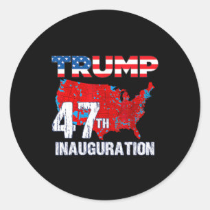 Sticker Rond Donald Trump 47e président 2025 Inauguration États