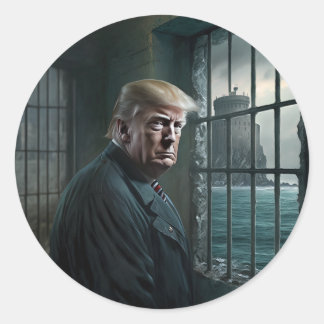 Sticker Rond Donald Trump à la prison d'Alcatraz