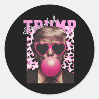 Sticker Rond Donald Trump Bubble Gum Pink Sungles 1