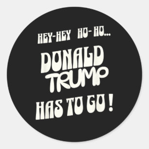 Sticker Rond Donald Trump Doit S'En Aller Non Roi Non Autoritai