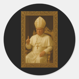 Sticker Rond Donald Trump en mème du Vatican
