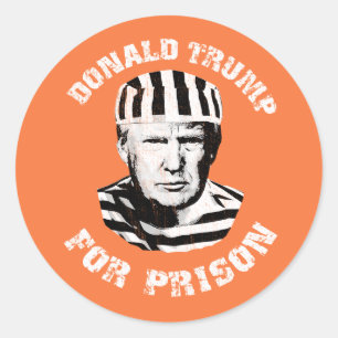 Sticker Rond Donald Trump En Prison
