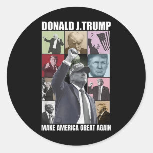 Sticker Rond Donald Trump Era Officiel 2024 Donald Tru