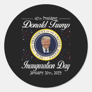 Sticker Rond Donald Trump Jour de l'investiture 2025 47e présid