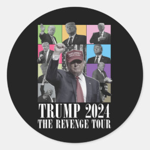 Sticker Rond Donald Trump La Revenge Tour 2024 Pour Hommes Et F