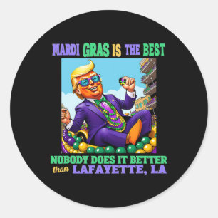 Sticker Rond Donald Trump Lafayette, La Mardi Gras 2025 Aucun N