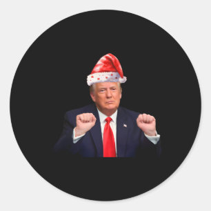 Sticker Rond Donald Trump Noël drôle Président 47 Trump Sa