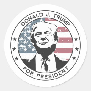 Sticker Rond Donald Trump pour le président #MAGA