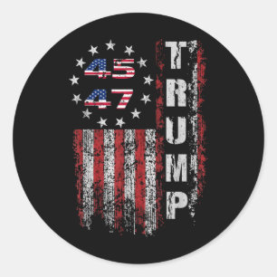 Sticker Rond Donald Trump Shirt Trump Merchandise 45 47 Trump 2