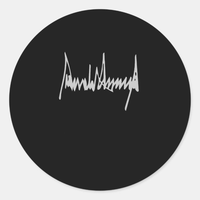 Sticker Rond Donald Trump Signature Amérique Pays États-Unis Pr (Devant)