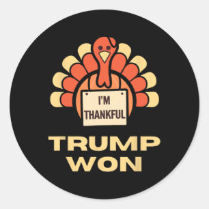Sticker Rond Donald Trump Thanksgiving Shirt Je suis un Donal R