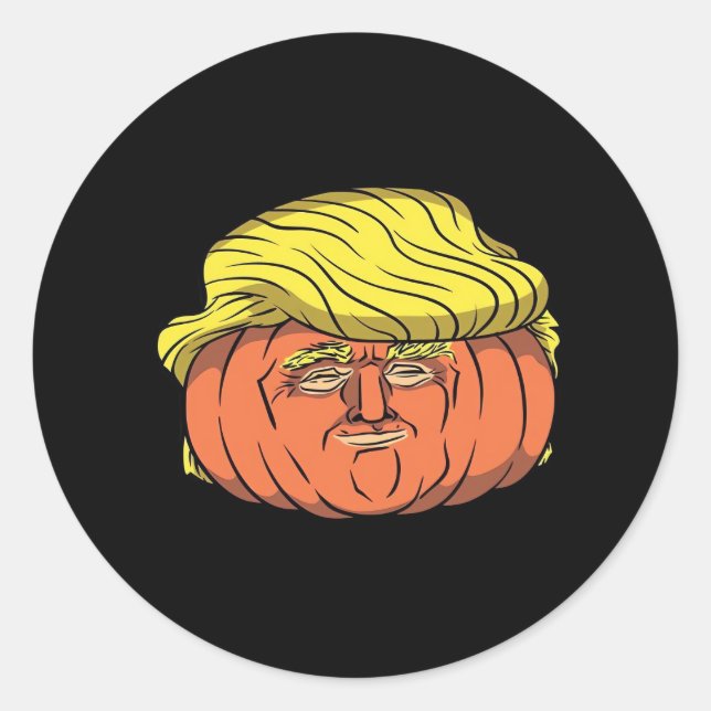 Sticker Rond Donald Trumpkin Pumpking (Devant)