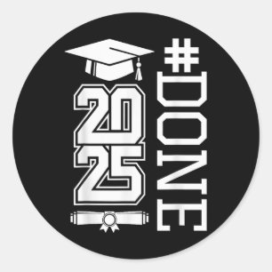 Sticker Rond #done Cl Of 2025 - Graduation So Done Senior 2025