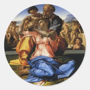 Sticker Rond Doni Tondo ou Doni Madonna de Michel-Ange