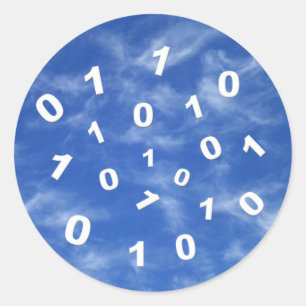 Sticker Rond Données de calcul cloud