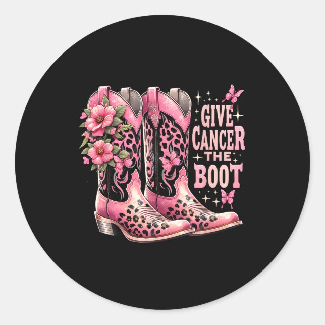 Sticker Rond Donner Cancer Les Boot Westers Cowgirl Boots (Devant)