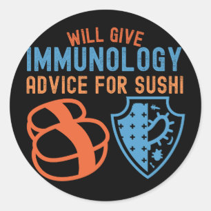 Sticker Rond Donner des conseils d'immunologie pour le Sushi
