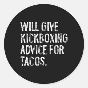 Sticker Rond Donnera des conseils de kickboxing pour Tacos Funn