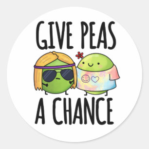 Sticker Rond Donnez Aux Pois Une Chance Drôle Hippie Peas Pun