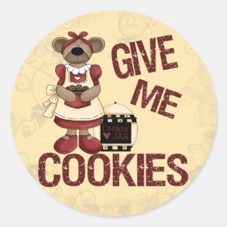 Sticker Rond Donnez-moi des cookies