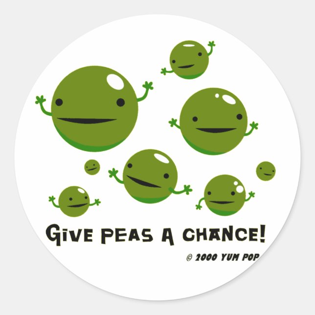 Sticker Rond Donnez une chance aux petits pois (Devant)