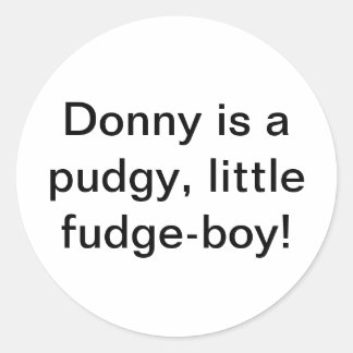 Sticker Rond Donny pudgy, petit garçon-fudge Hankamer Artjunkha
