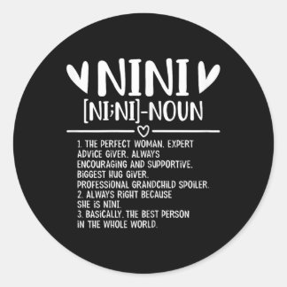 Sticker Rond Dons De Filles Nini De Grandchild Mothers Day Funn