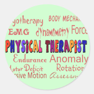 Sticker Rond Dons de terminologie de physiothérapeute