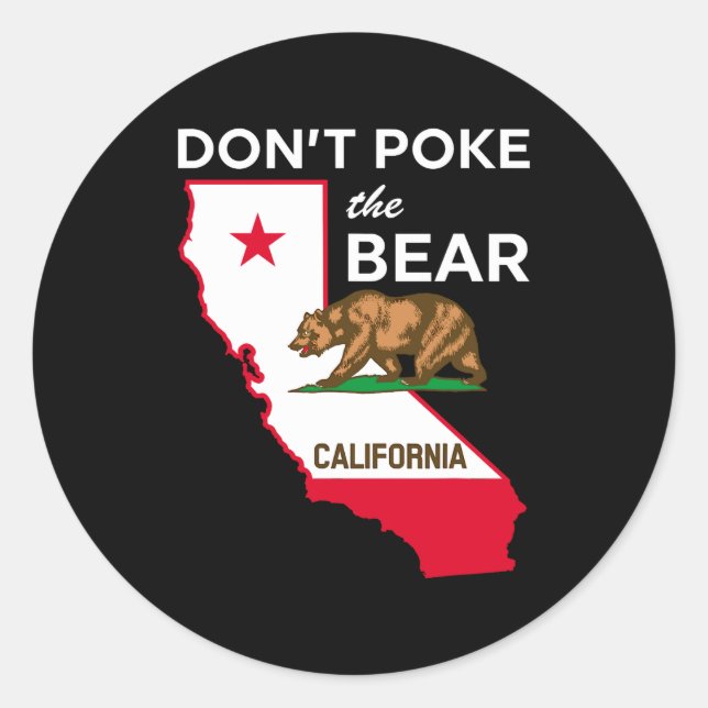 Sticker Rond Dont Ke The Bear California Republic Design  (Devant)