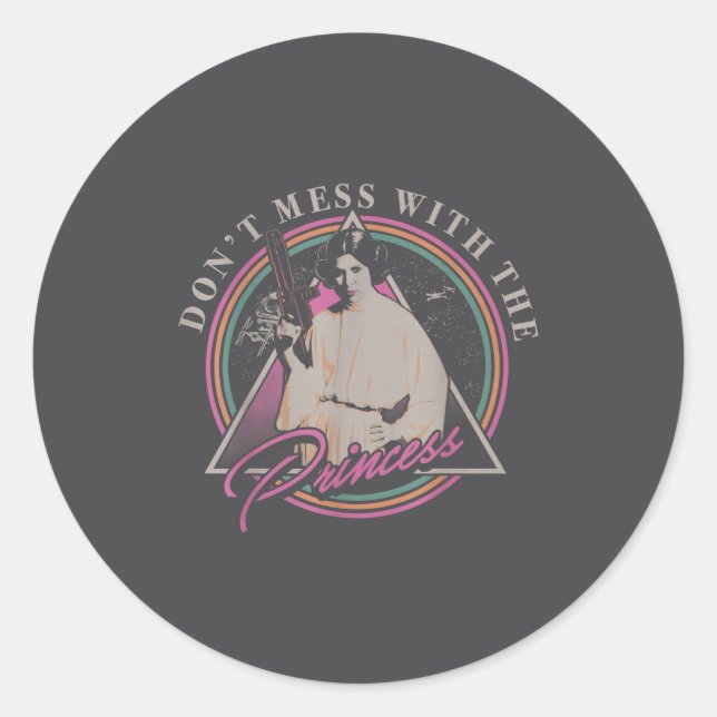 Sticker Rond Don't Mess With The Princess +  (Devant)