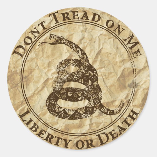 Sticker Rond Don't Tread on Me (Devant)
