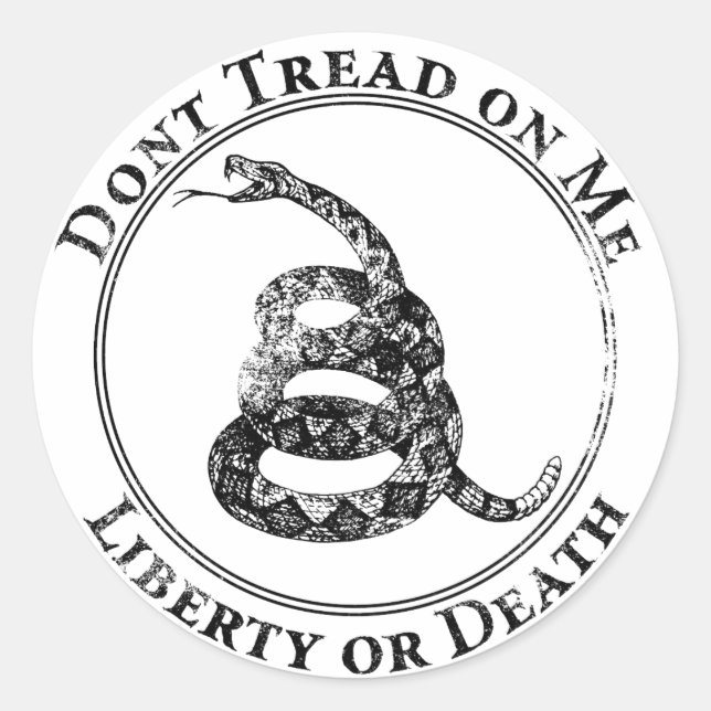 Sticker Rond Don't Tread on Me (Devant)
