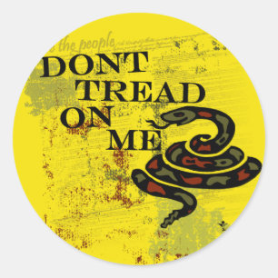 Sticker Rond Dont Tread on Me Gadsden Drapeau/Symbole