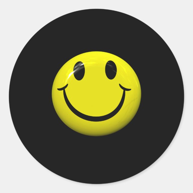 Sticker Rond Dont Worry Be Happy Face  (Devant)