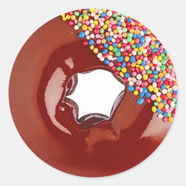 Sticker Rond Donut au chocolat (Devant)