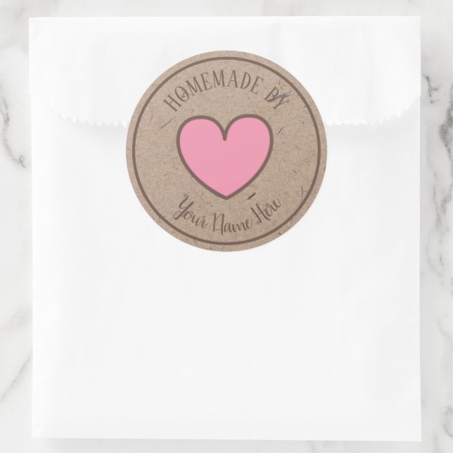 Sticker Rond Donut Coeur De Gâteau Coeur De Gâteau Fait Maison  (Sac)