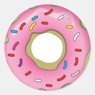 Sticker Rond Donut jaune avec glaçage et arrosage