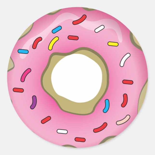 Sticker Rond Donut jaune avec glaçage et arrosage (Devant)