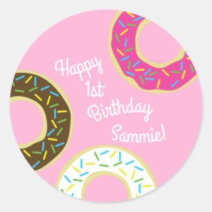 Sticker Rond Donut Kid's Birthday Party