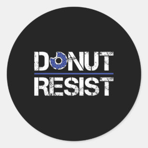 Sticker Rond Donut Résistez Au Sheriff Héros Américain Copfor U