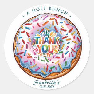 Sticker Rond Donut saupoudré Merci un tas de trou 
