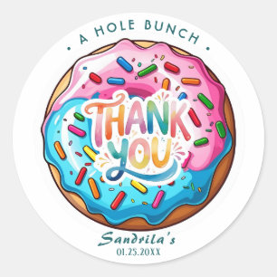 Sticker Rond Donut saupoudré Merci un tas de trous 